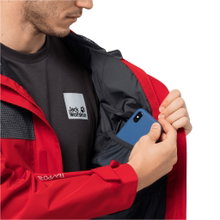 Jack Wolfskin Übergangs-/Wanderjacke DNA Block - Wetterschutzjacke, wasserdicht, winddicht, PFC-frei - rot Herren